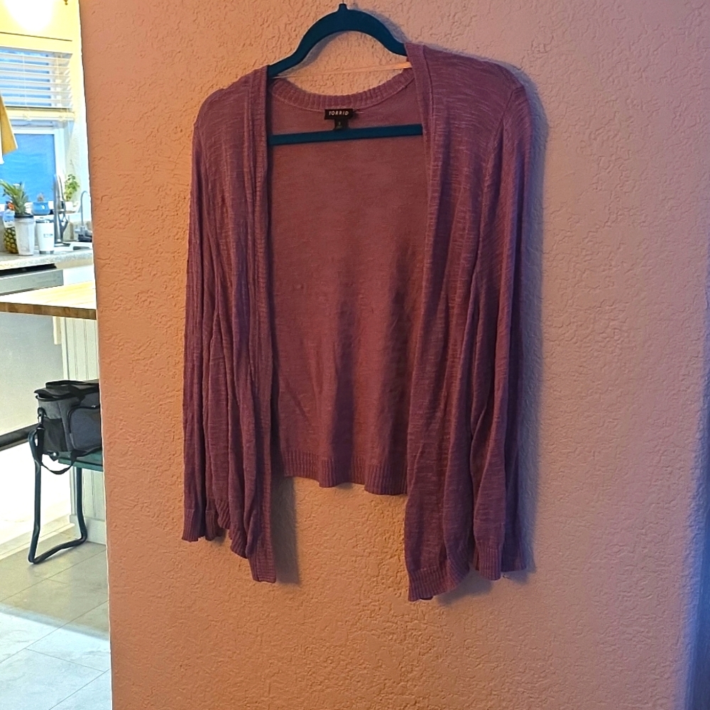 Torrid Open Front Shrug Cardigan – English Hyacinth | Size 3 (22/24) - Picture 4 of 8